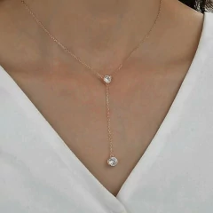 DJ599 DIJE CADENA CON ZIRCONIA PLATA 925 - Espíritu Joyas Oficial - Plata 925