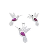 ARO1706 SET DE AROS Y DIJE PLATA 925