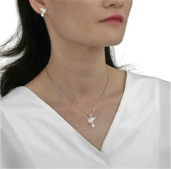 ARO1706 SET DE AROS Y DIJE PLATA 925 - Espíritu Joyas Oficial - Plata 925