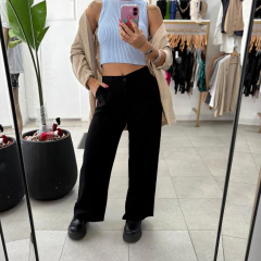 PANTALÓN FIBRANA botón + bolsillos - tienda online