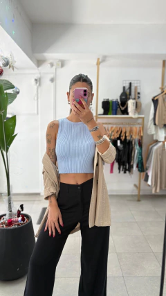 PANTALÓN FIBRANA botón + bolsillos - comprar online