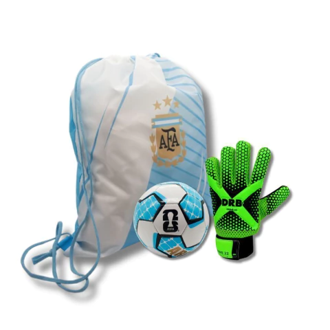 Combo Arquero AFA: Guantes Prime 22 + Pelota Oficial + Mochila de Regalo