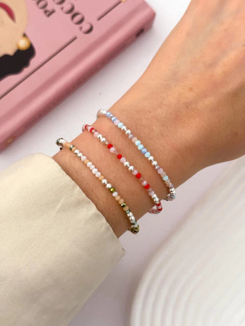 PACK X4 PULSERAS ACERO BLANCO CD1167 - comprar online