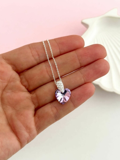 Gargantilla Corazon swarovski Lila COB78