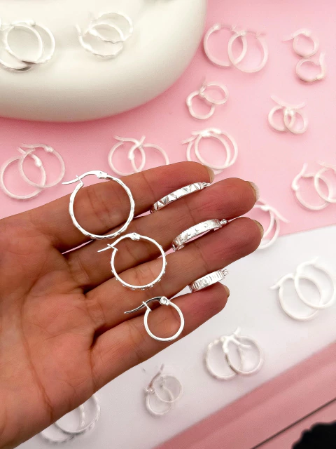 PACK X3 ARGOLLAS LABRADAS ACERO BLANCO CD1299 - comprar online