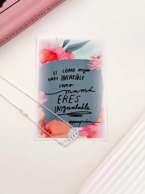 SET COLLAR BAÑADO EN PLATA + PACKAGING DIA DE LA MADRE COB994 - comprar online