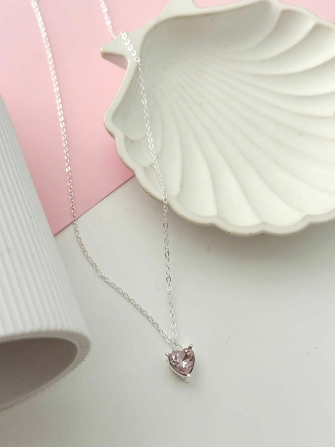 Gargantilla Corazón Cristal Rosa COB230 x3- No acumula descuento