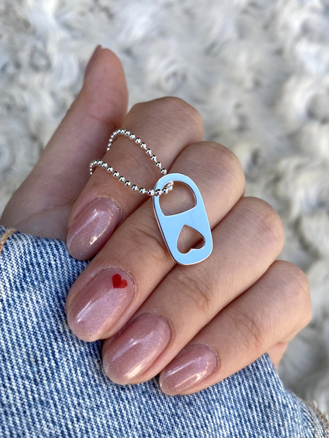 Collar Chapita Corazón Blanco COB223