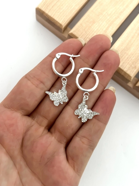 Argolla Butterfly Plateado BAR1008 x3- No acumula descuento