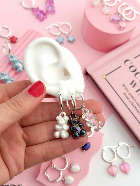 Argolla Bear Acero Blanco x3 CD113 - No acumula descuento