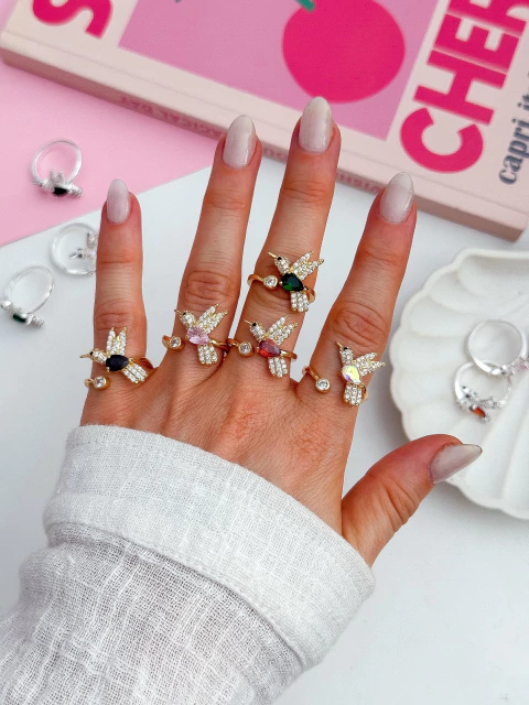 PACK X3 ANILLOS COLIBRI GOLD CD758 - comprar online