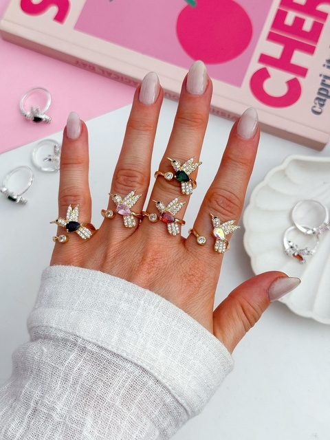 PACK X5 ANILLOS COLIBRI GOLD CD759