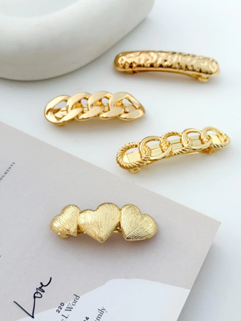 PACK X3 HEBILLAS SURTIDAS DORADAS CD527