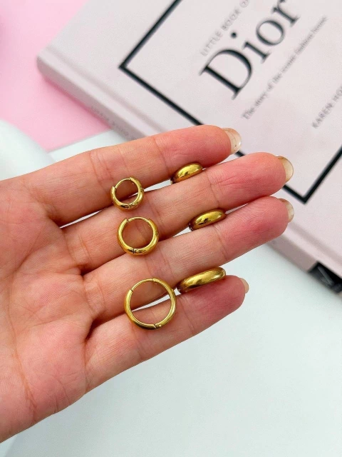 PACK X3 ARGOLLAS CLIP GOLDEN CD1132 - comprar online