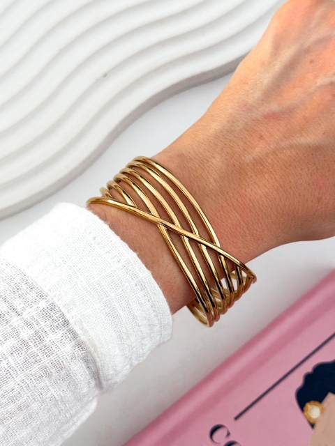 BRAZALETE ACERO DORADO PUD305 - comprar online