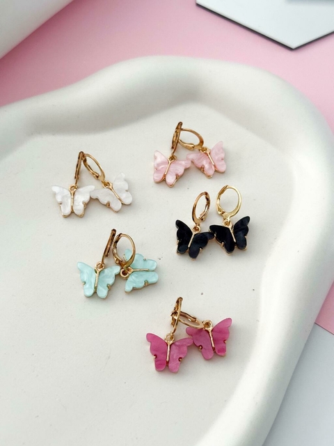 Pack X6 Argollas Mariposa Dorado CD409