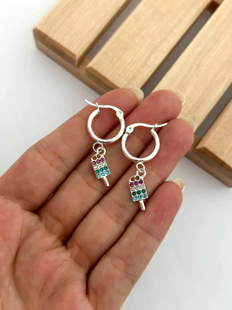 Argolla Ice Cream Verde Strass x3- No acumula descuento