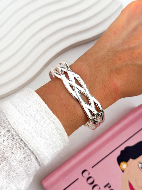 BRAZALETE ACERO BLANCO PULB509 - comprar online