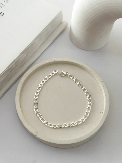 Pulsera Eslabon Irregular Blanco x3- No acumula descuento