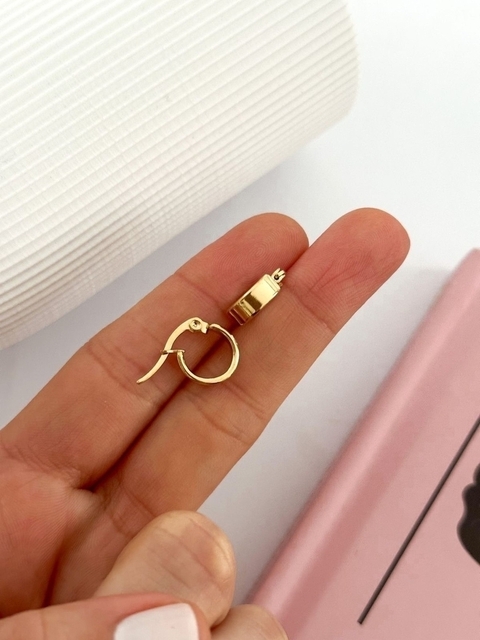 Argolla Lisa Chata Gold 10mm ARD39 x3- No acumula descuento