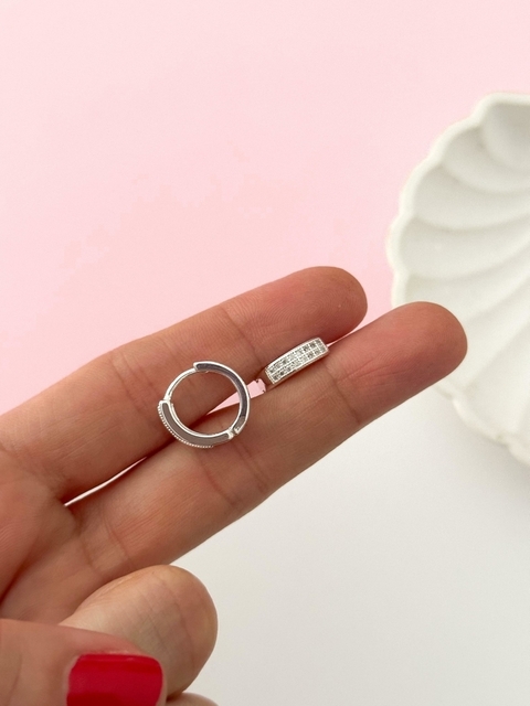 Argolla Dreams Micro Strass Cuadrado Plata BAR862