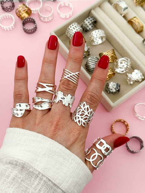 Pack x5 Anillos Acero Blanco CD430