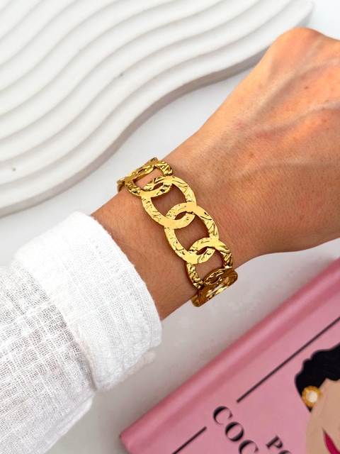 BRAZALETE ACERO DORADO PUD300 - comprar online