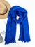 Mantón Liso Acrilico Frizado Azul