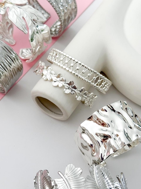 PACK X5 BRAZALETES ACERO BLANCO CD790