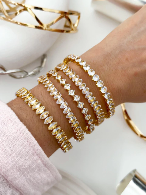 PACK X3 ESCLAVAS FLEXIBLES STRASS CD504