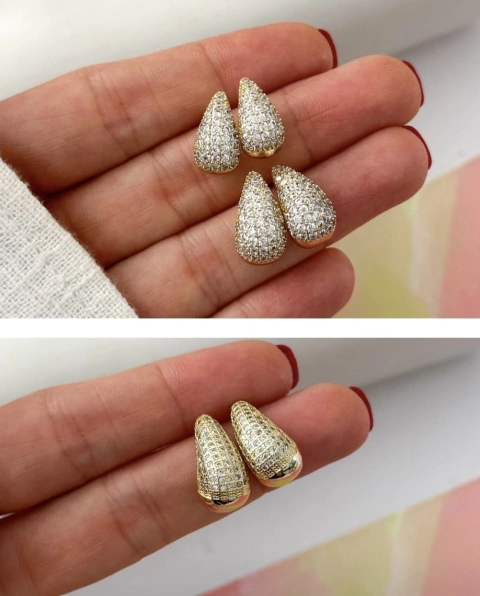 PACK X3 ARO GOTA FULL DORADO CD489