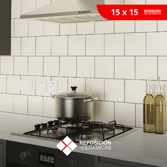 Azulejo Marfil Brillante Pared 15x15 x m2 3 mm espesor