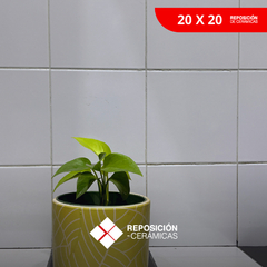 Cerámica Blanca Brillante Piso 20 x 20 x m2