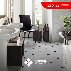 CERAMICA VICTORIA 33X33 - BLANCO Y NEGRO