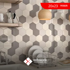 Cerámica Ceniza Mate Hexagonal 20x23 1ra Calidad - Azulejo | Cerámico | Piso - Pared
