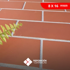 Cerámica 8x16 Roja | Revestimiento de Piso y Pared para Interiores y Exteriores | Reposición

