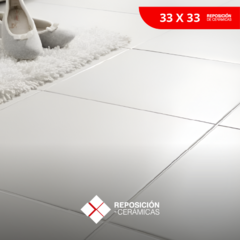 Cerámica 33x33 Blanca Satinada/Mate | Ideal para Pared, Piso, Cocina, REPOSICION DE CERAMICA 

