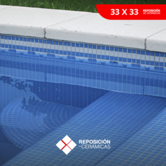 Cerámica 33x33 Azul Simil Venecita Revestimiento Pileta
