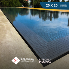20x20 Negro Brillante - Revestimiento Pileta / Ceramica