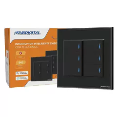 Imagem do Interruptor Zigbee 6 Botões Físicos 4x4 Nova Digital Tuya Google e Alexa