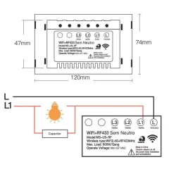 Interruptor Touch Sem Neutro Wi-Fi + RF 03 Botões Nova Digital - Tuya - Will Store 
