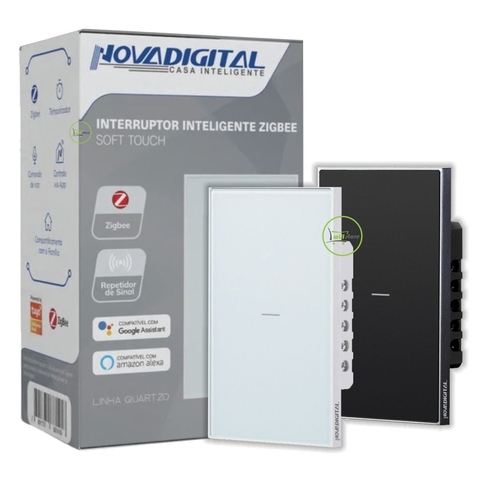 Interruptor Zigbee 4x2 1 Botão Quartzo Soft Touch Novadigital Tuya - comprar online