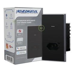 Interruptor Zigbee 4x2 1 Botão com Tomada Quartzo Soft Touch Novadigital Tuya na internet
