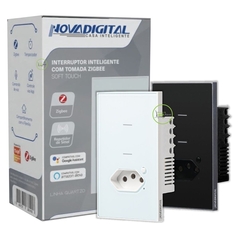 Interruptor Zigbee 4x2 2 Botões com Tomada Quartzo Soft Touch Novadigital Tuya - comprar online