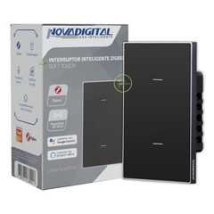Interruptor Zigbee 4x2 2 Botões Quartzo Soft Touch Novadigital Tuya na internet