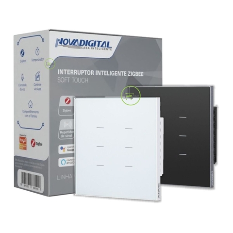 Interruptor Zigbee 4x4 6 Botões Quartzo Soft Touch Novadigital Tuya - (cópia) - comprar online