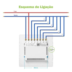 Imagem do Interruptor Touch Zigbee 4x4 de 8 Botões Mesh