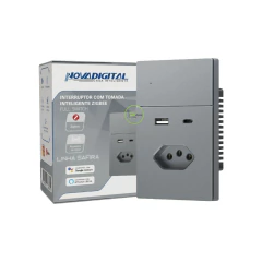 Interruptor Físico Zigbee Full Press Safira Novadigital 1 Botão com Tomada + USB C - comprar online
