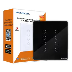 Interruptor Touch Zigbee 4x4 de 8 Botões Mesh