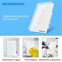 Interruptor Touch Zigbee 4x4 de 8 Botões Mesh - loja online